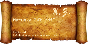 Maruska Zénó névjegykártya